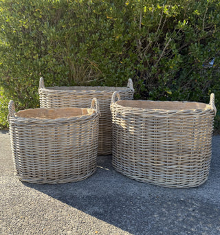 Oval Lined Log Baket