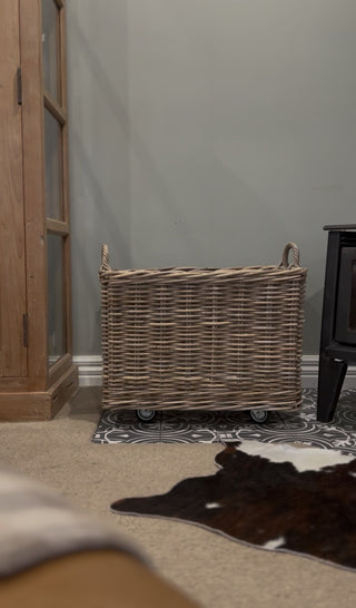 Rectangle Log Basket | Unlined | On Casters