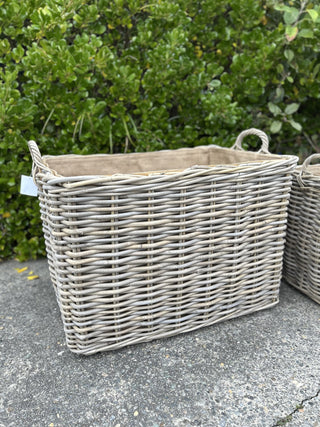 Rectangle Lined Log Basket | Large