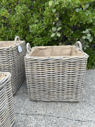 Square Lined Log Basket | Medium