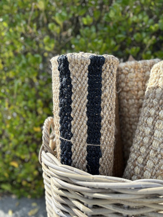 Jute Doormat | Natural Sisal With Black Stripes