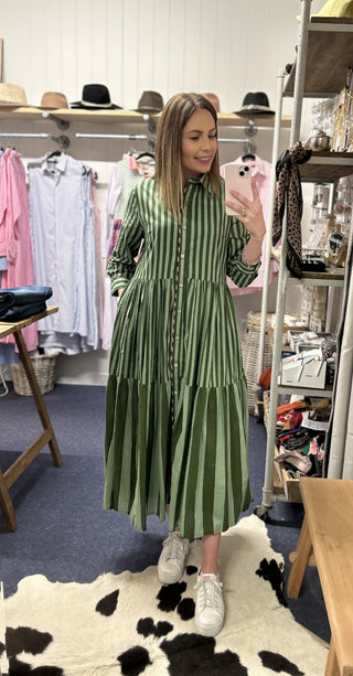 Green Stripe Sydney Dress