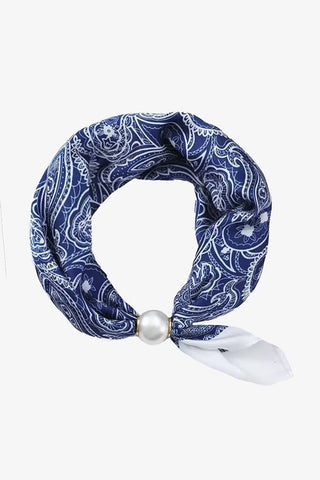 Pearl Fasten Neck Tie | French Blue