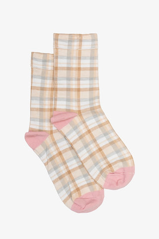 Peaches & Cream Check Sock