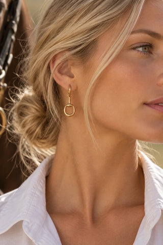 Archer Bit Droplet Earrings | Gold