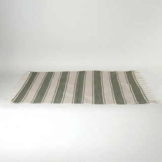 Floor Mat | Green & White Stripe