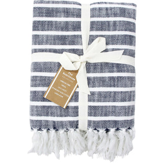 Harbour Strip Throw | Navy