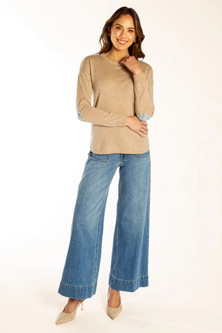 Latte Swing Jumper | Liberty Elbow Patch