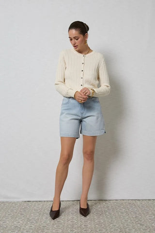 Zola Coastal Blue Long Denim Shorts
