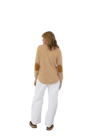 Latte Swing Jumper | Tan Elbow Patch
