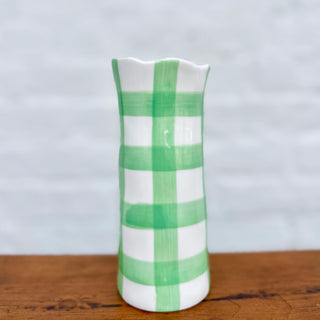 Small Vase | Mint Gingham