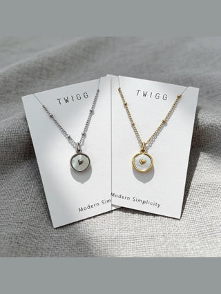 Mother of Pearl Heart Pendant Necklace