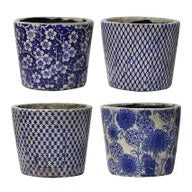 Large Blue & White Planters