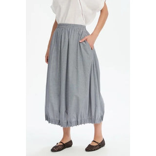Pin Tuck Hem Gingham Skirt