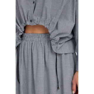 Wide Crop Gingham Overshirt