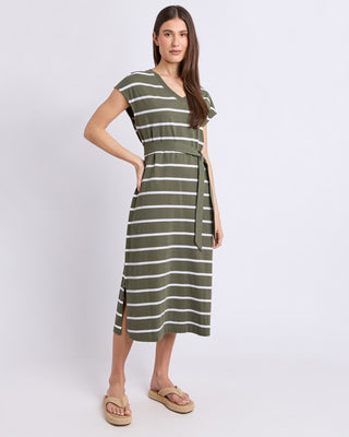 Foxwood Casey Stripe Dress | Khaki