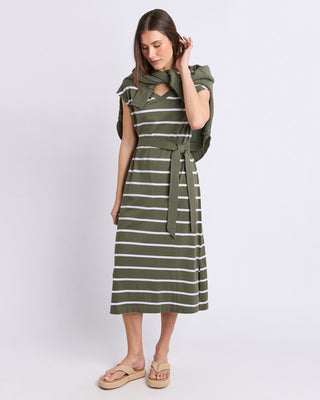 Foxwood Casey Stripe Dress | Khaki