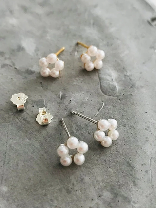 Pearl Poppy Stud Earrings