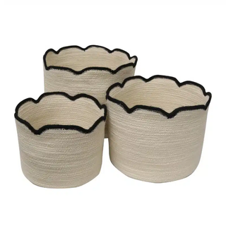 Scalloped Baskets | Black & White