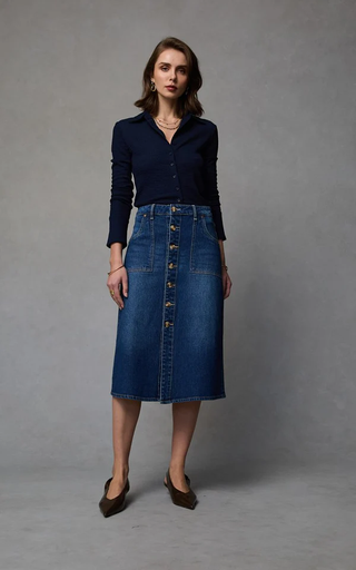Sage | Pacific Blue | Denim Skirt