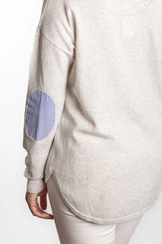 Grey Swing Jumper | Blue & White Patch