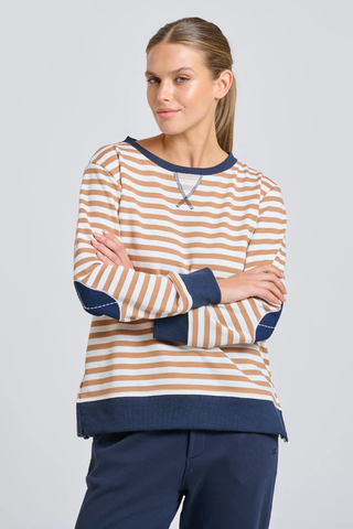 Classic Zipside Sweatshirt | Caramel/ White