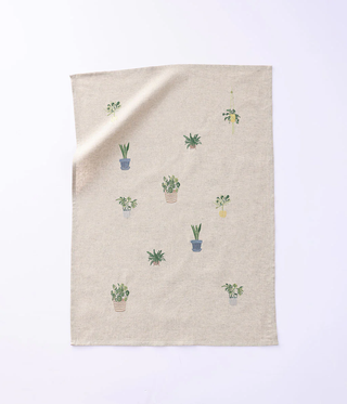Potted Plants Tea Towel