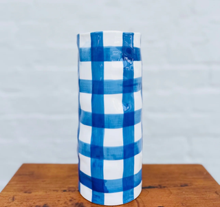 Medium Vase | Classic Blue Gingham