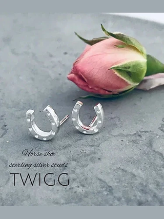 Sterling Silver Horse Shoe Stud Earrings