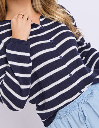 Eden Stripe Cardi | Dark Saphire