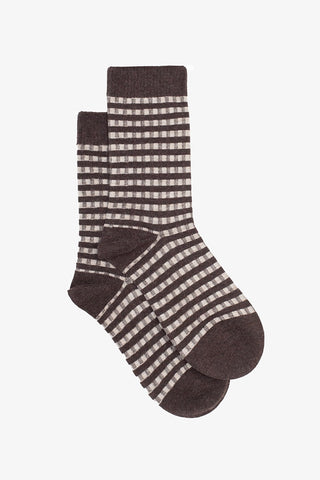 Cocoa Gingham Sock