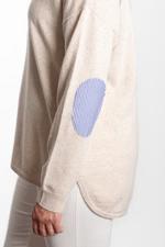 Oatmeal Swing | Blue & White Stripe Patch