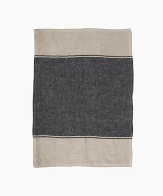 Twill Tea Towel | Wide Charcoal Band