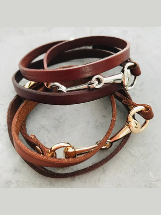 Leather Snaffle Bangle