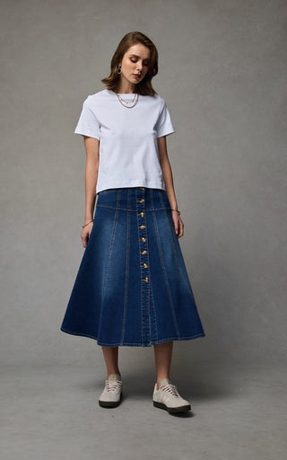 Gabby Flare Skirt | Pacific Blue
